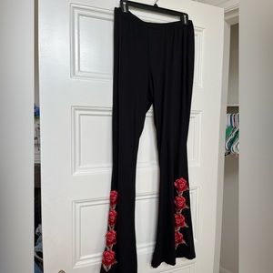Black rose pants